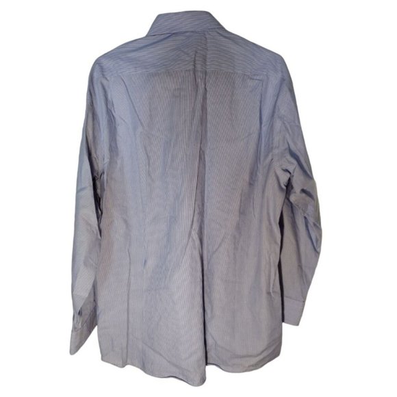 Mens Medium 16 32-33 Blue & White Pinstripe Tommy Hilfiger Long Sleeve Dress Shi - Picture 4 of 8